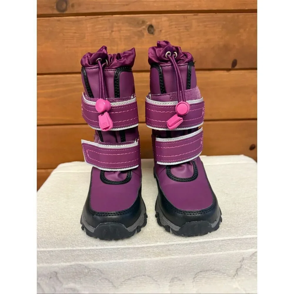 Lands End Kids Snow Flurry Snowboots purple/Black Sz 11 Toddler NWOT